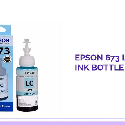 Epson 673 LIGHT CYAN Ink Bottle (Original) by@Outfy