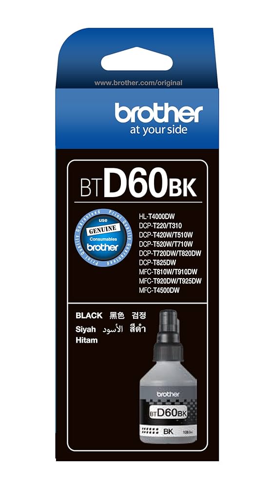 Brother Printer Ink Black BT D60BK FOR PRINTER 4500