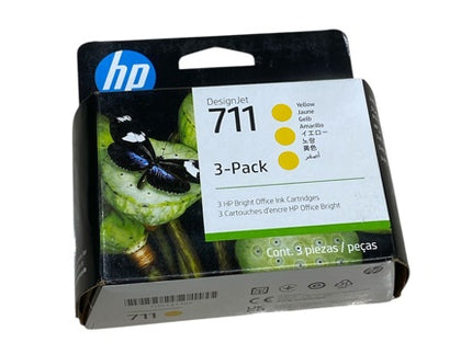 Ink Cartridge Yellow (3 Pack) – Premium for DESIGNJETT120/HP711/T125/T130/T520/T525/T530