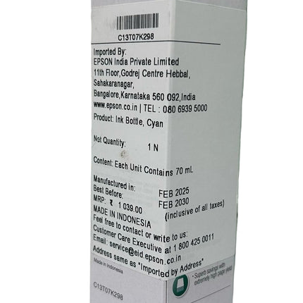 Epson 012 Ecotank Cyan Ink Bottle 70ML