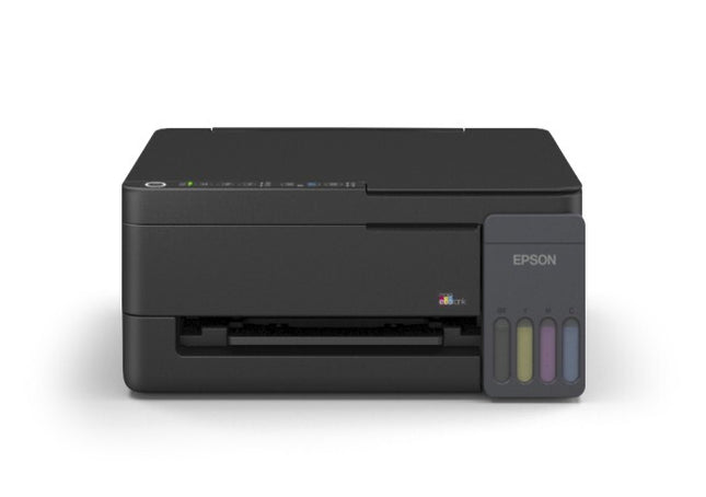 "Epson EcoTank L3350 Wi-Fi Multi-Function Colour Ink Tank Printer with print, scan, and copy functions in black."