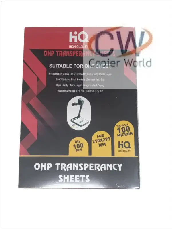 Copier World A4 175 Micron OHP Transparent Sheets