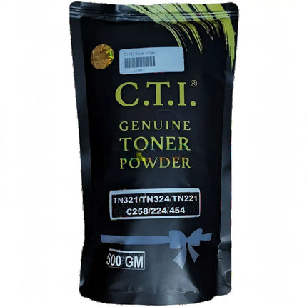 CTI Compatible Black Toner Compatible use for Konica Minolta TN321/TN324/TN221/C258/224/454 (500gm pouch)