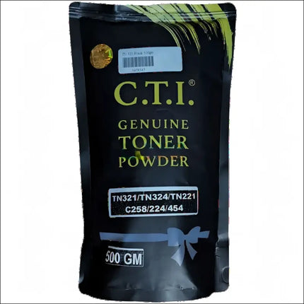 CTI Compatible Black Toner Compatible use for Konica Minolta TN321/TN324/TN221/C258/224/454 (500gm pouch)