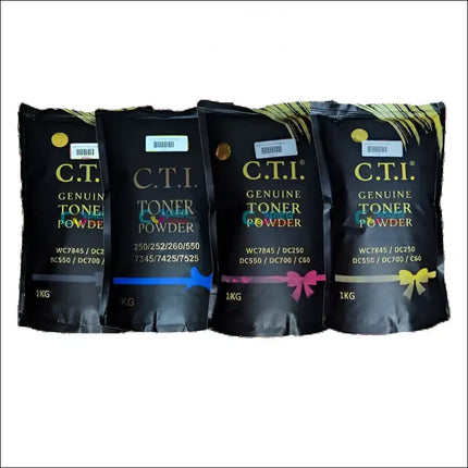 CTI Compatible CMYK Toner Compatible use for Xerox WC7845/DC250/DC550/DC700/C60 (4 X 1kg pouch)