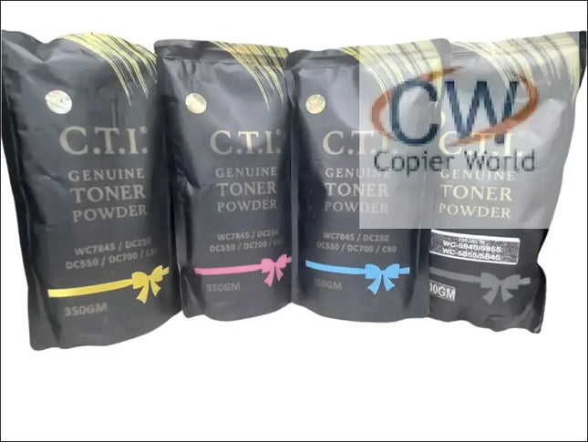 Copier World Cti TK2040/1800 black bags contain office printer supplies, perfect for use with printer cartridges and xerox machine accessories.