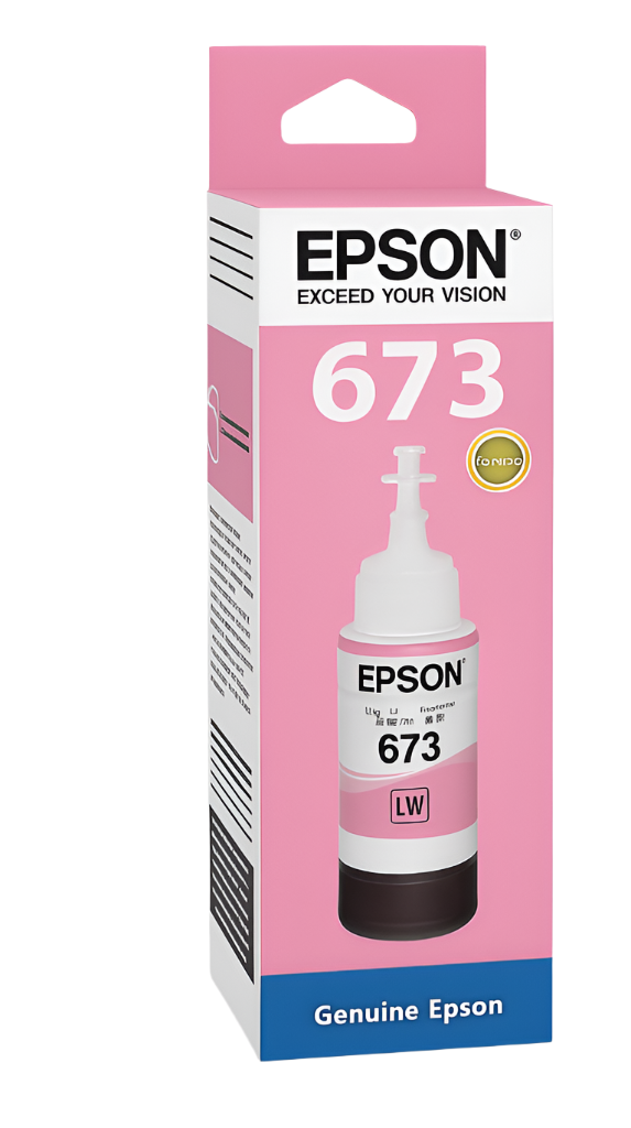 Epson 673 Light Magenta Ink Bottle for vibrant printing and photo quality
