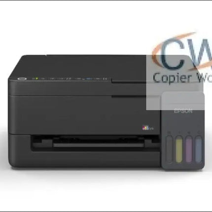 "Epson EcoTank L3350 Wi-Fi Multi-Function Colour Ink Tank Printer with print, scan, and copy functions in black."