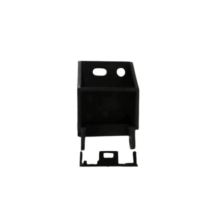 A black, rectangular plastic Fixing Magnetic Lever Base for Xerox wc 5655/5665/5675/5765/5775/5790 by Copier World, with two top circular holes and a detachable bottom, shown on a white background—fits as fuser exit switch replacement.