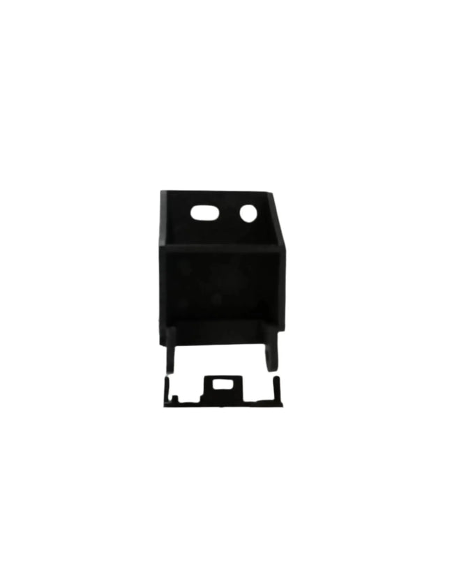 A black, rectangular plastic Fixing Magnetic Lever Base for Xerox wc 5655/5665/5675/5765/5775/5790 by Copier World, with two top circular holes and a detachable bottom, shown on a white background—fits as fuser exit switch replacement.