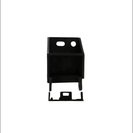 A black, rectangular plastic Fixing Magnetic Lever Base for Xerox wc 5655/5665/5675/5765/5775/5790 by Copier World, with two top circular holes and a detachable bottom, shown on a white background—fits as fuser exit switch replacement.