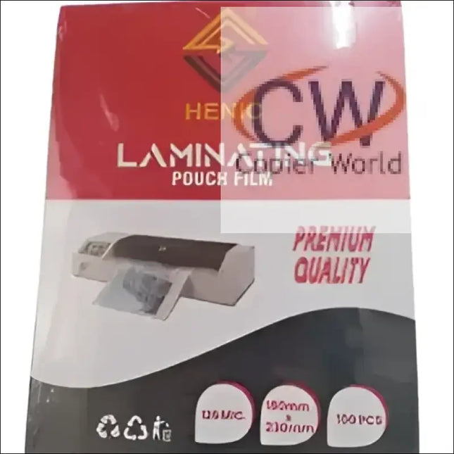 Henic 7x9 Lamination Pouch Film 180 mm x 230mm 125 Microns - LAMINATION POUCH