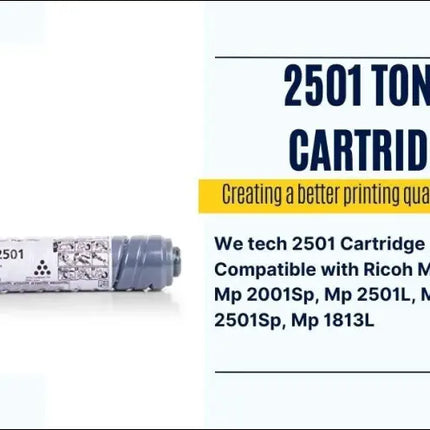 MP 2501 Toner Pack of 1 Compatible for Ricoh Toner Cartridge MP 2001L, MP 2001SP, MP 2501L, MP 2501SP, MP 1813L Printer