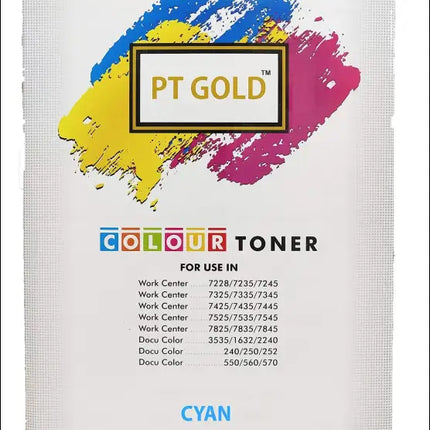 PT Gold Colour Toner Cyan for XEROX Work Center 7228/7235/7245/7325/7335/7345/7425/7435/7445/7525/7535/7545/7825/7835/7845/3535/1632/2240/240/250/252/550/553/570