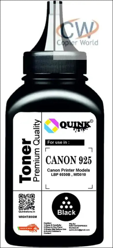 QUINK Toner Powder for Canon ir925 Cartridge- 80 gms, for Canon image class LBP6030B, image class MF3010