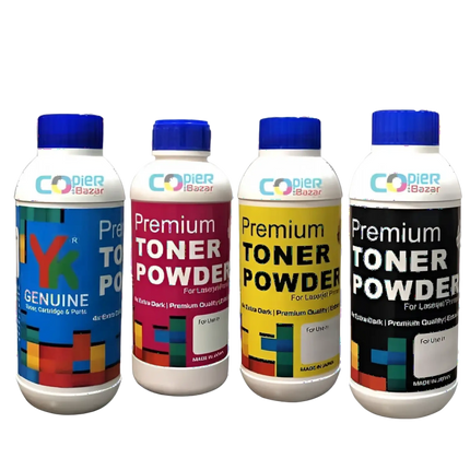 YK Compatible CMYK Toner Compatible use for Canon C3120 / C3320 / C3320i / C3325i / C3330i / C3520 / C3525 / C3530 / IR C3020 (4 X 500gm Bottles) Extra Dark