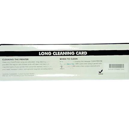 ZXP Series 1 and ZXP Series 3 ID Card Printer Long Cleaning Card